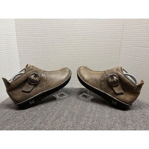 Alegria CAT-643 Brown Distressed Leather Buckle Ankle Boots Womens 38